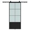 Renin Broadway Frosted Glass Metal Barn Door with Installation Hardware Kit 37 in. KMCTBWF-37BL - alternate 1